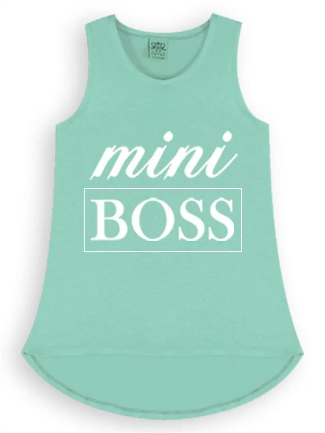 Kids Cute Tops | Little Girls Mini Boss Graphic Hi-Lo Tank Top