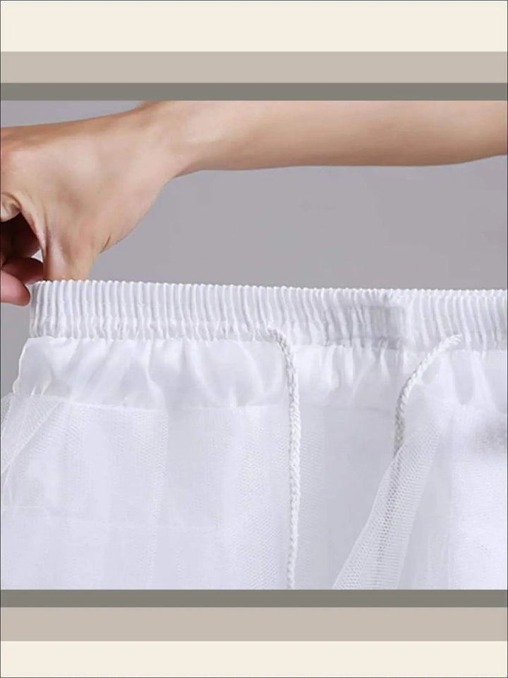 Little Girls Petticoat | White 3-Layered Petticoat | Mia Belle Girls
