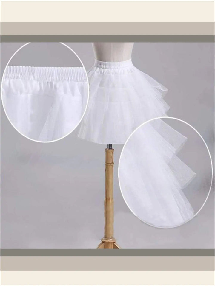 Little Girls Petticoat | White 3-Layered Petticoat | Mia Belle Girls