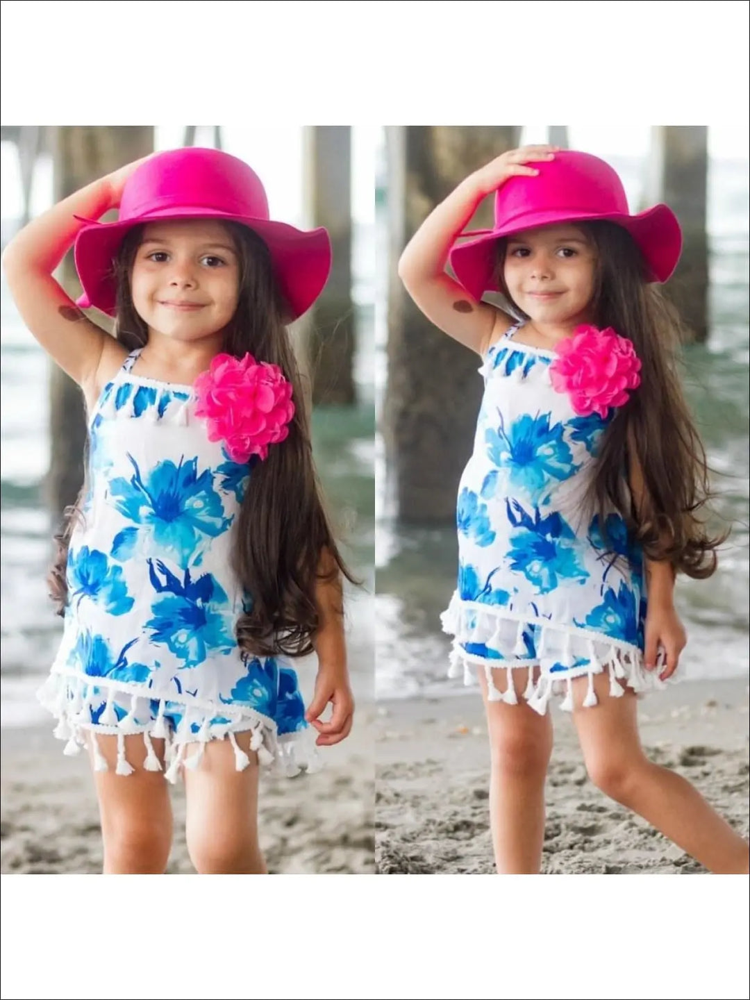 Girls Turquoise/White Bridget Tank & Short Set (APR16SET27TW) - Fall Low Stock