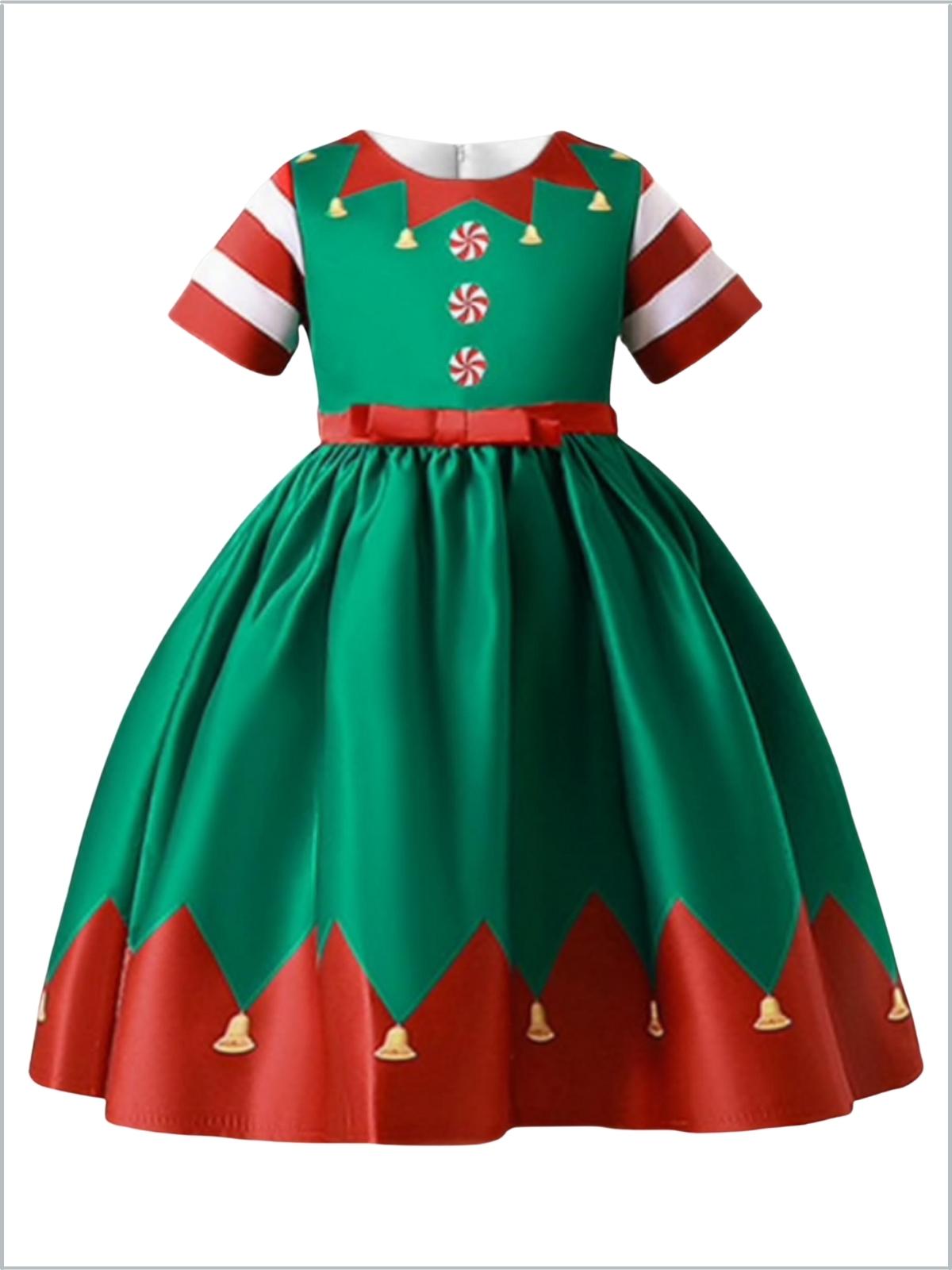 Festive Christmas Elf Costume Dress – Mia Belle Girls