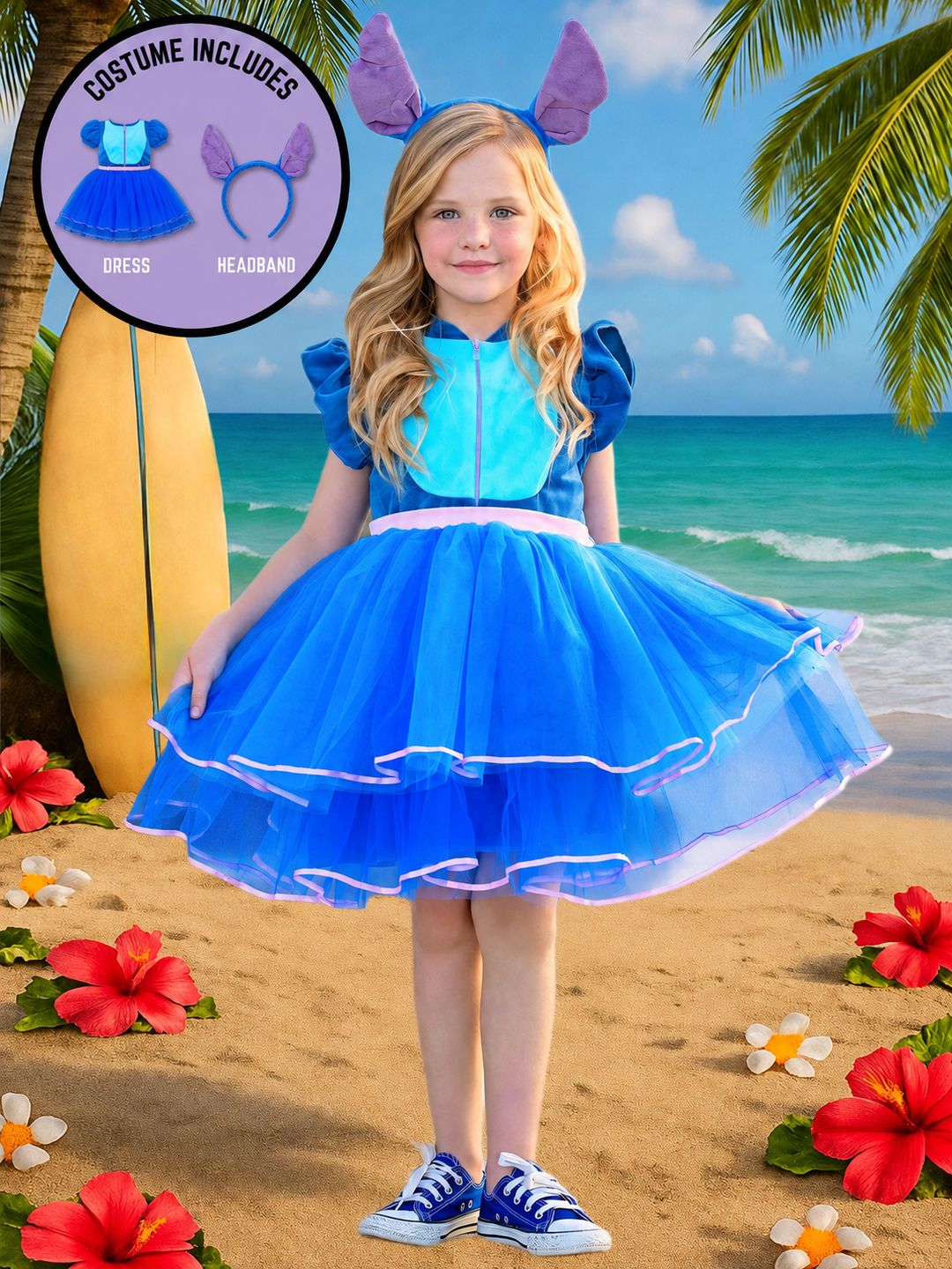 Tropical Trouble Maker Tutu Costume Dress with Headband