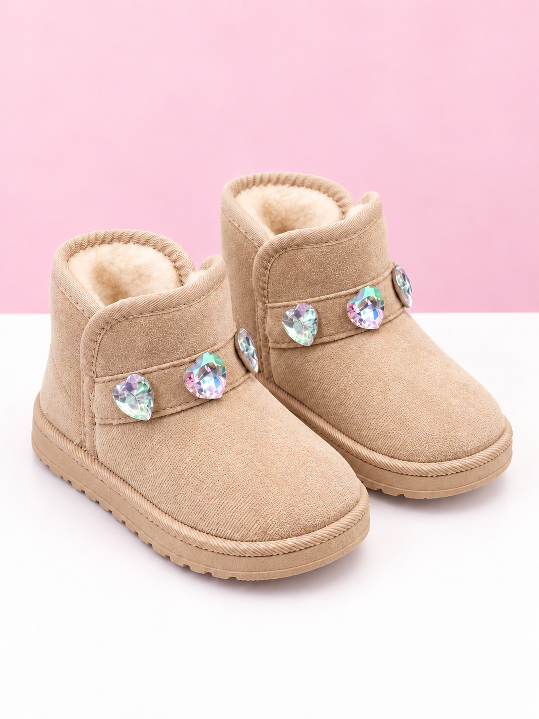 Sparkle Gem Cozy Ankle Boots
