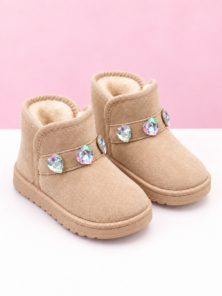 Sparkle Gem Cozy Ankle Boots