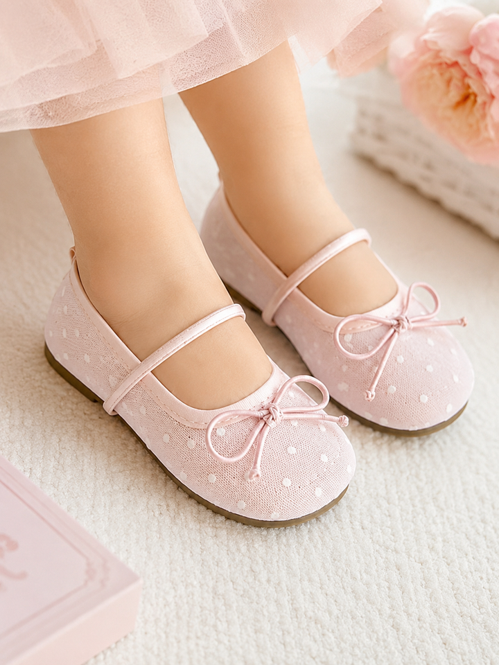 Pretty in Pink Bow Mary Jane Flats