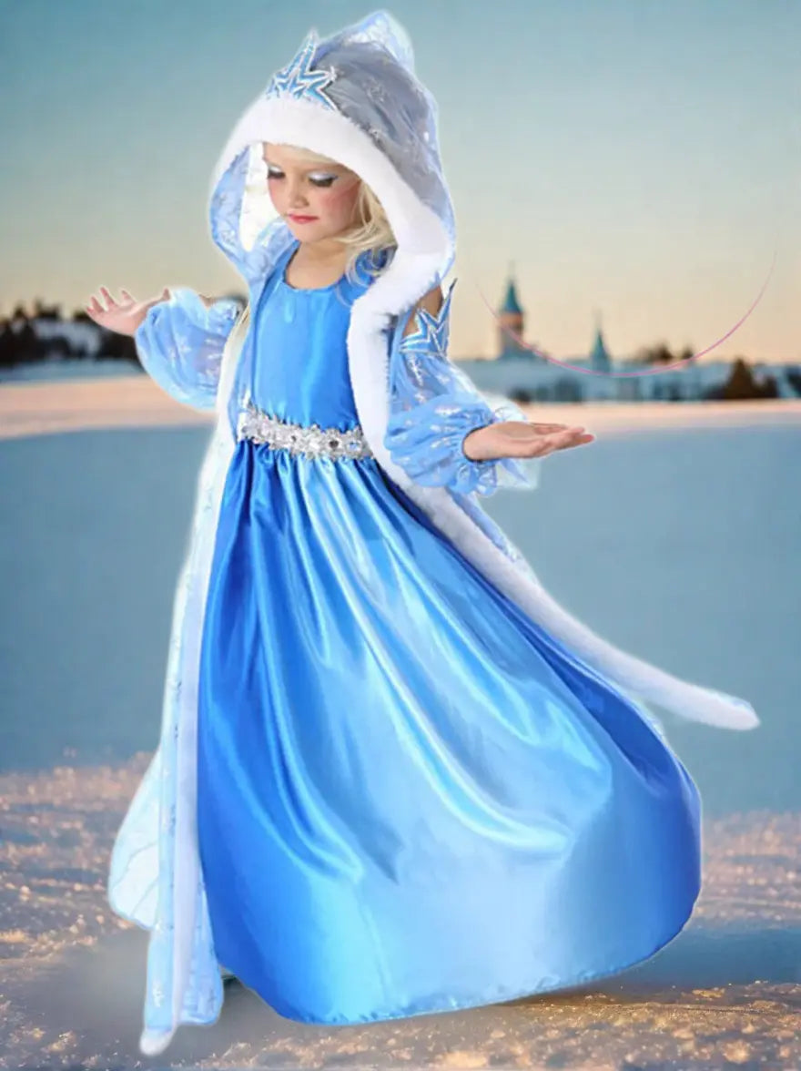 Girls Magical Snow Queen Dress and Cape Set Mia Belle Girls