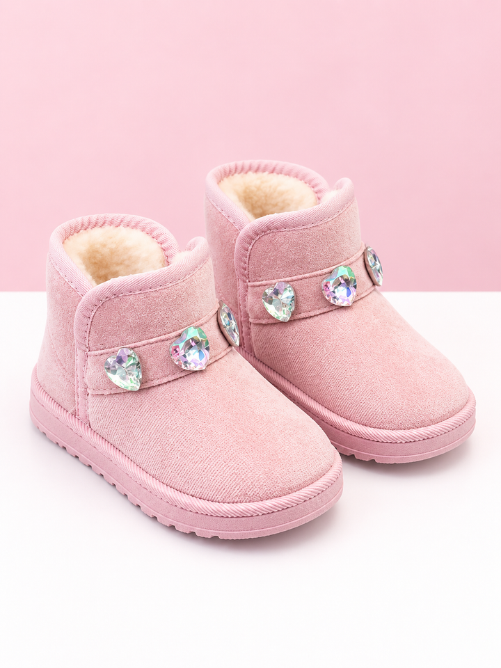 Sparkle Gem Cozy Ankle Boots