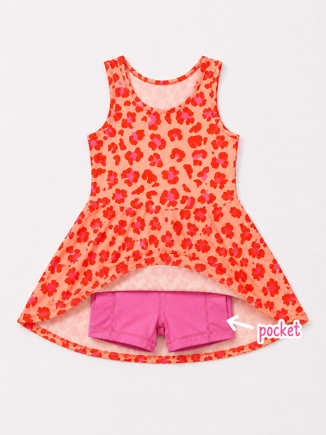Girls Pink Leopard Active Dress