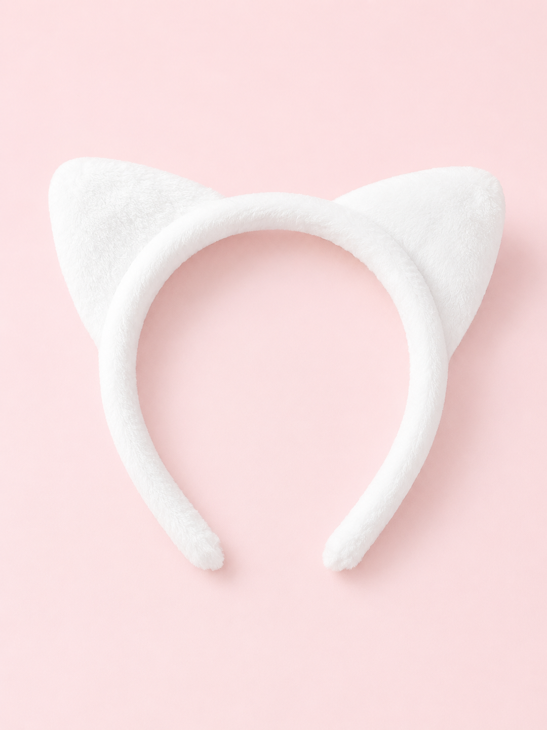 Plush White Cat Ears Headband Costume Accessory