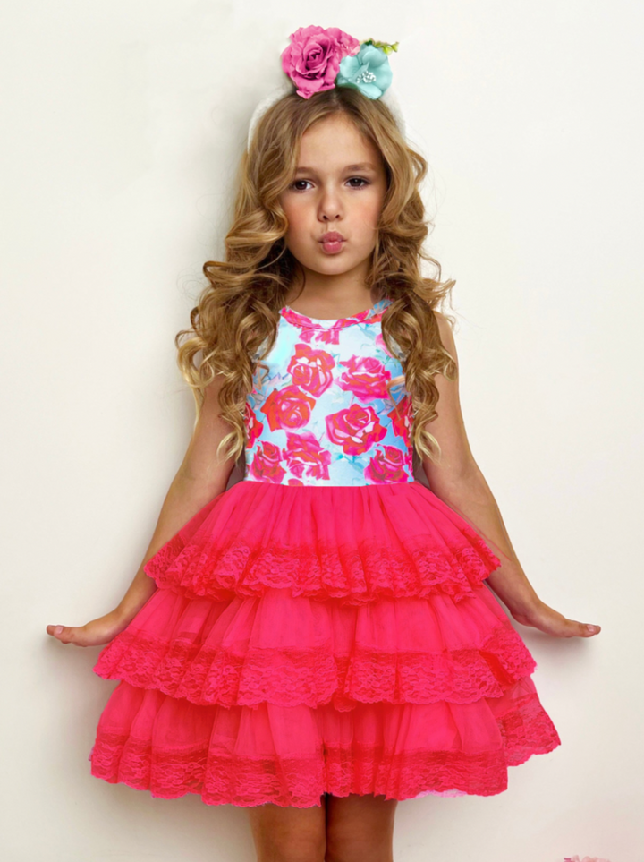 Roses Galore Lace Tiered Tutu Dress Mia Belle Girls