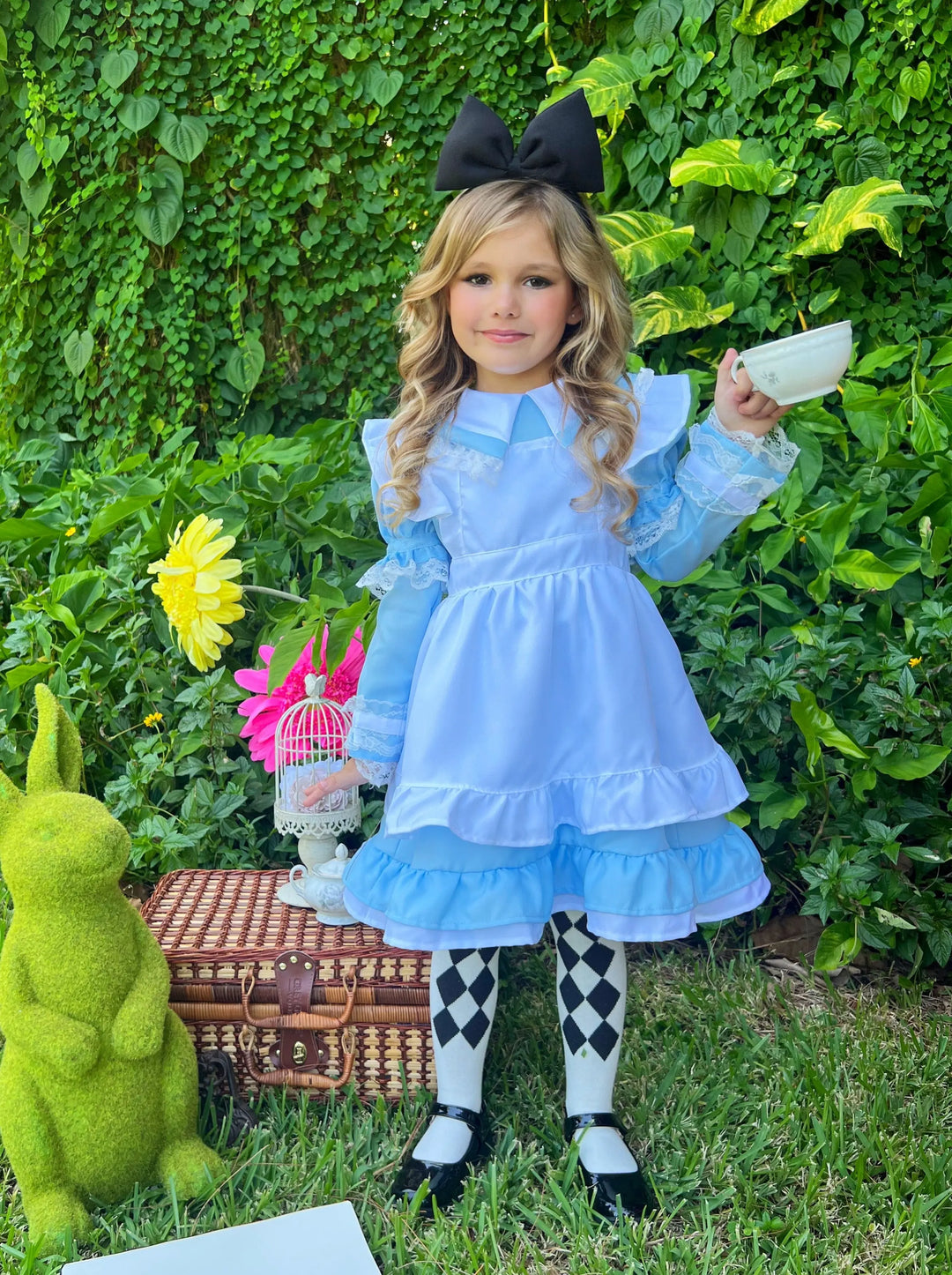 Enchanted Alice Ruffled 3-Piece Costume Dress Blue / 7Y/8Y
