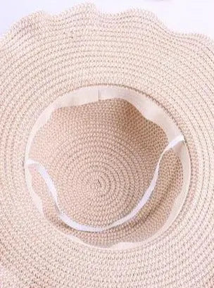 Girls Floral Ruffle Brim Straw Hat Mia Belle Girls