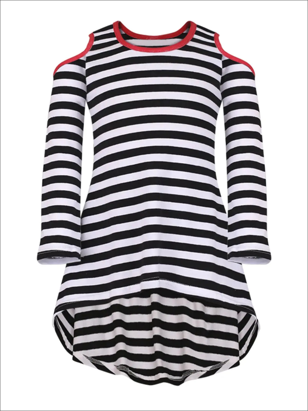 Mommy & Me Matching Tops | Striped Heart Elbow Patch Hi-Lo Tunic