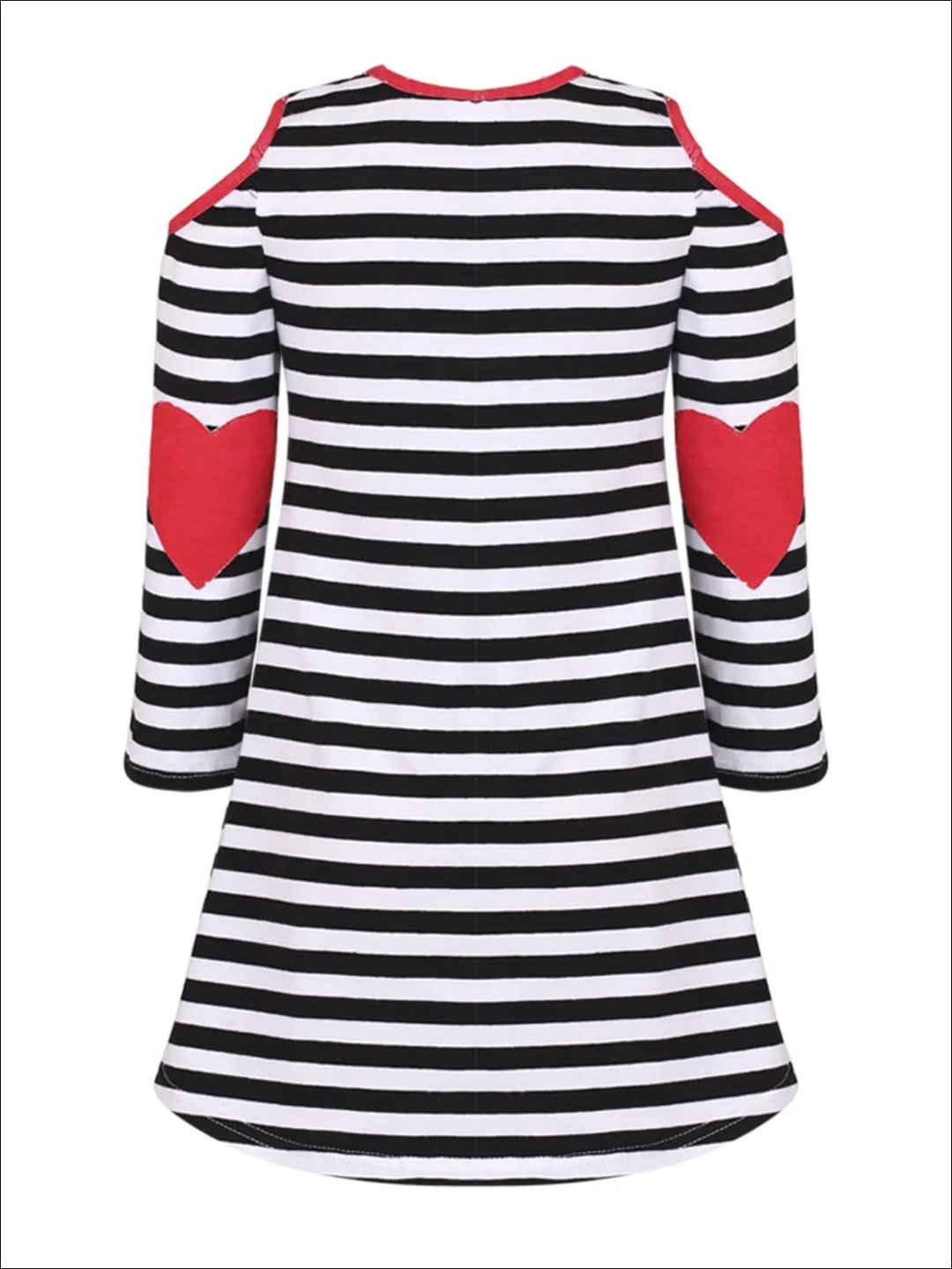 Mommy & Me Matching Tops | Striped Heart Elbow Patch Hi-Lo Tunic