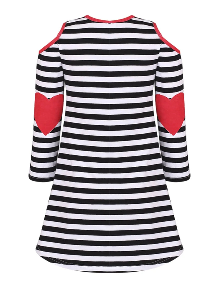Mommy & Me Matching Tops | Striped Heart Elbow Patch Hi-Lo Tunic
