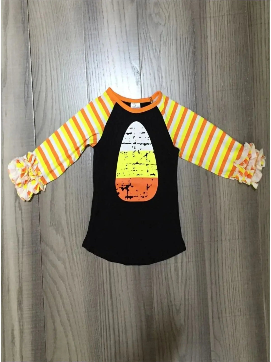 Mommy & Me Candy Corn Long Striped Raglan Sleeve Top - Mia Belle Girls