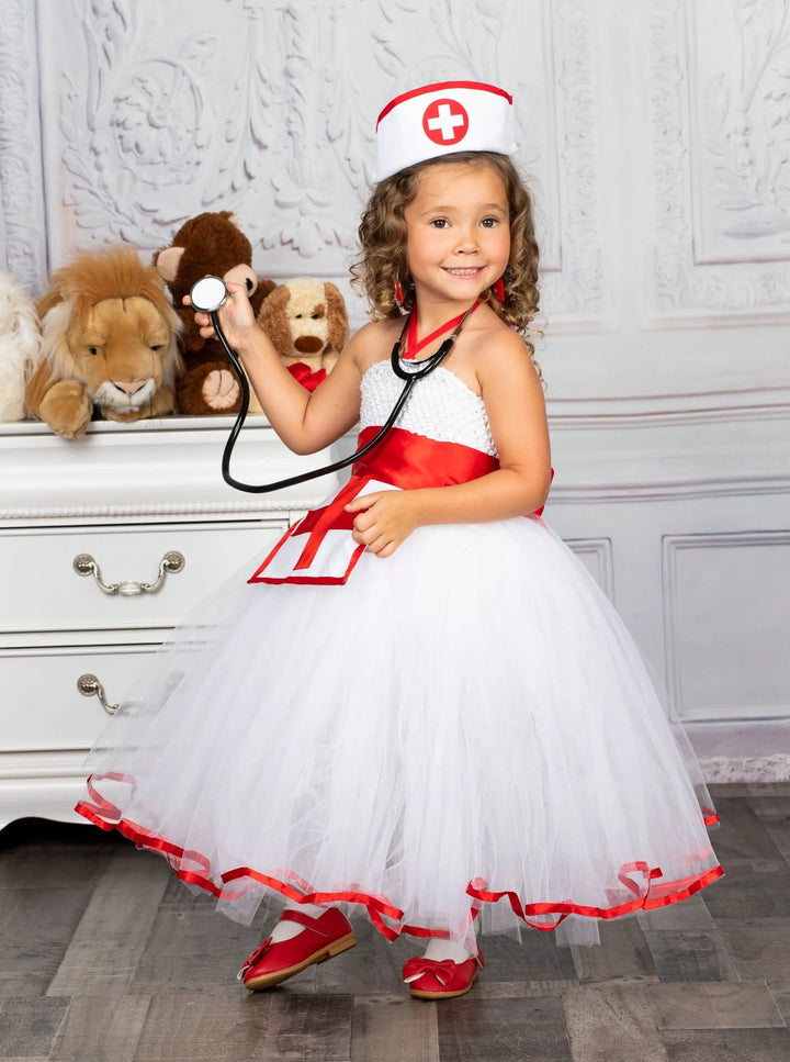 Kids Halloween Costumes | Girls Nurse Tutu Dress | Mia Belle Girls