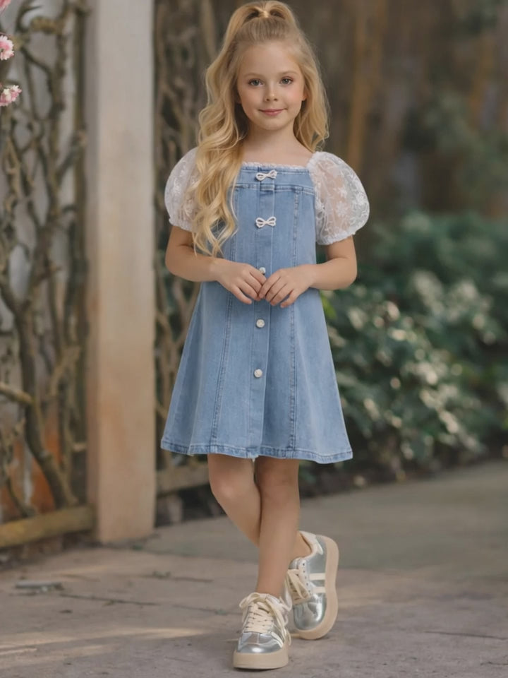 We Love Denim Capped Sleeved Dress