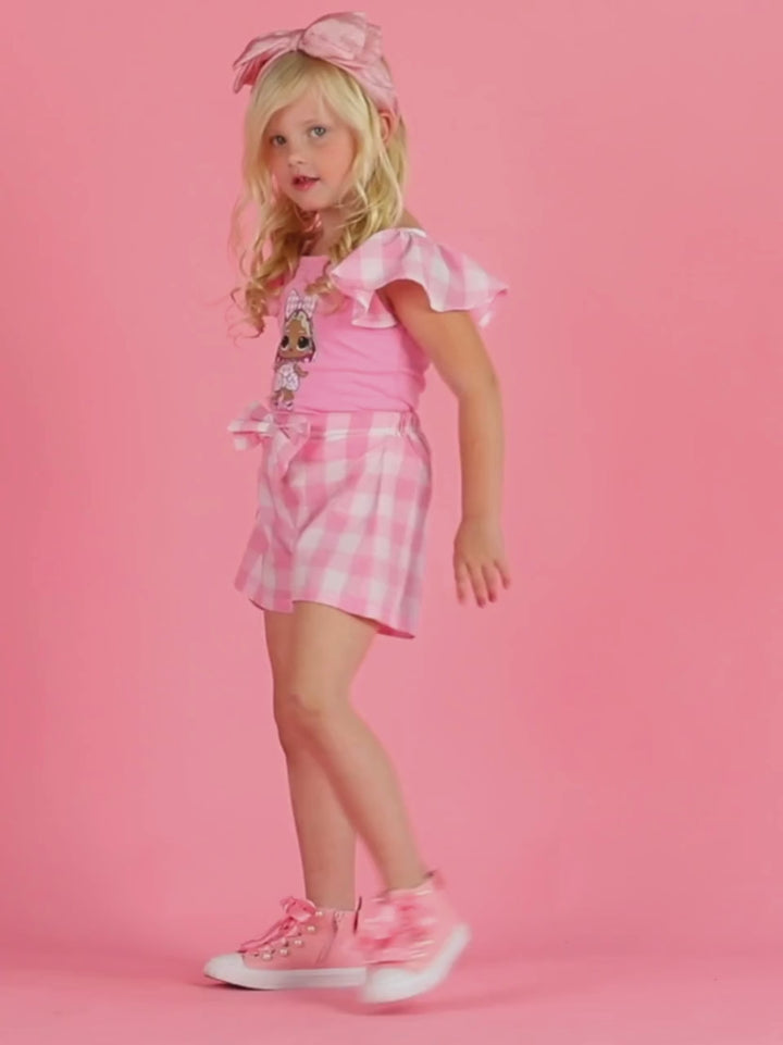 L.O.L. SURPRISE! x Mia Belle Girls Cheery Cherry Plaid Short Set