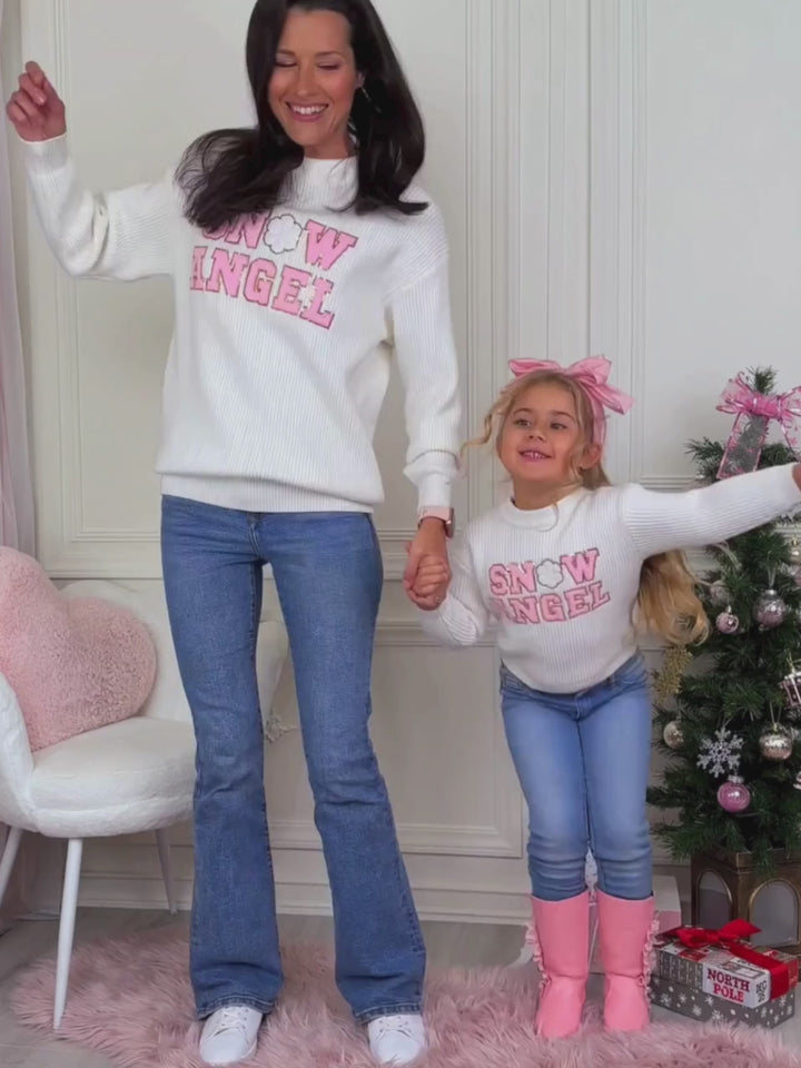 Mommy and Me Cozy Snow Angel Christmas Sweater