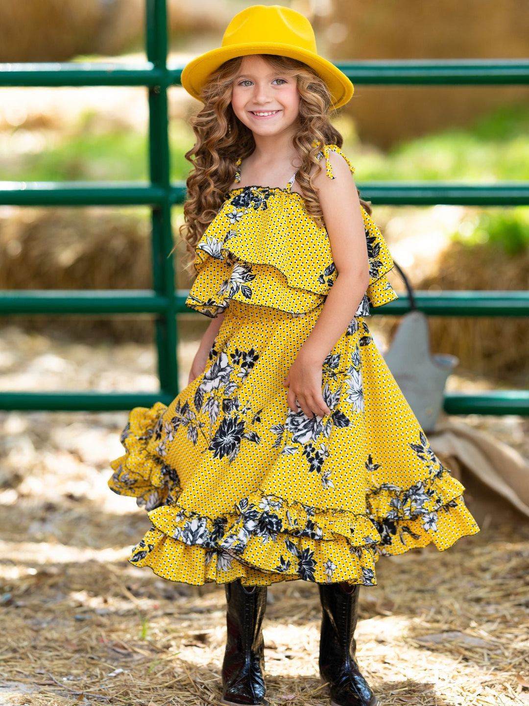 Bright Days Ruffle Maxi Skirt Set Mia Belle Girls