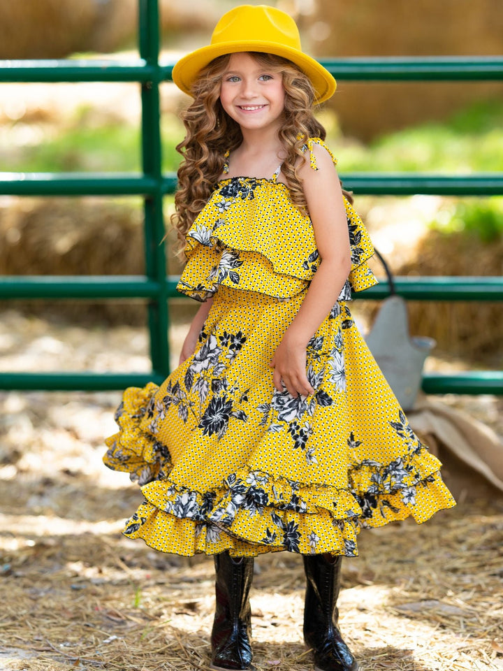 Bright Days Ruffle Maxi Skirt Set Mia Belle Girls