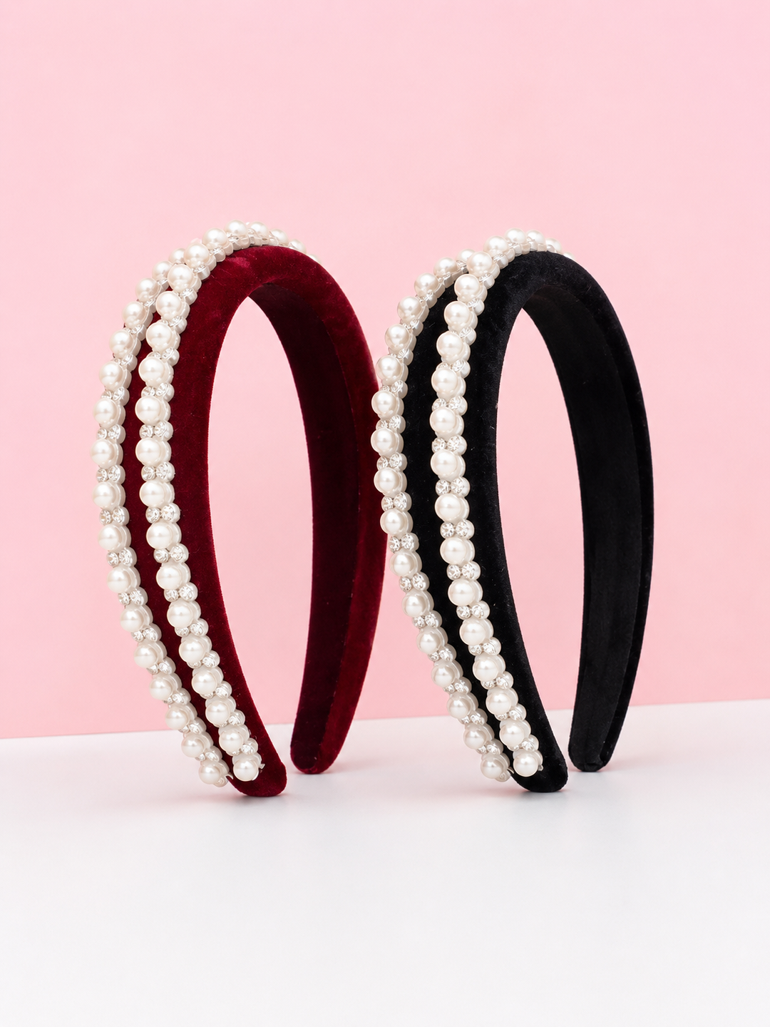 Pearl & Crystal Velvet Headband