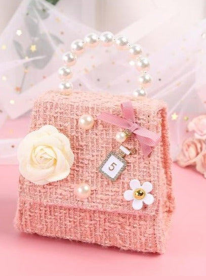 Little Girls Accessories | Cute Coco Inspired Tweed Pearl Handbag